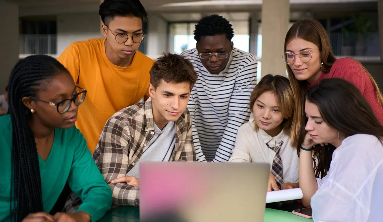 Students working together
