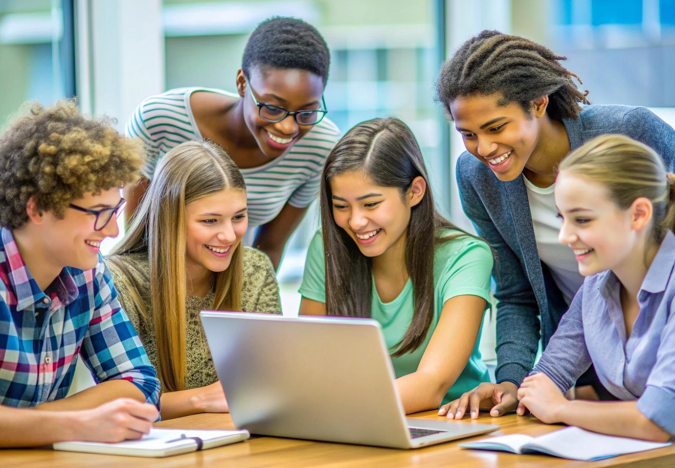 Students studying together